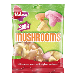 Malaco Sour Mushrooms Candy Bag
